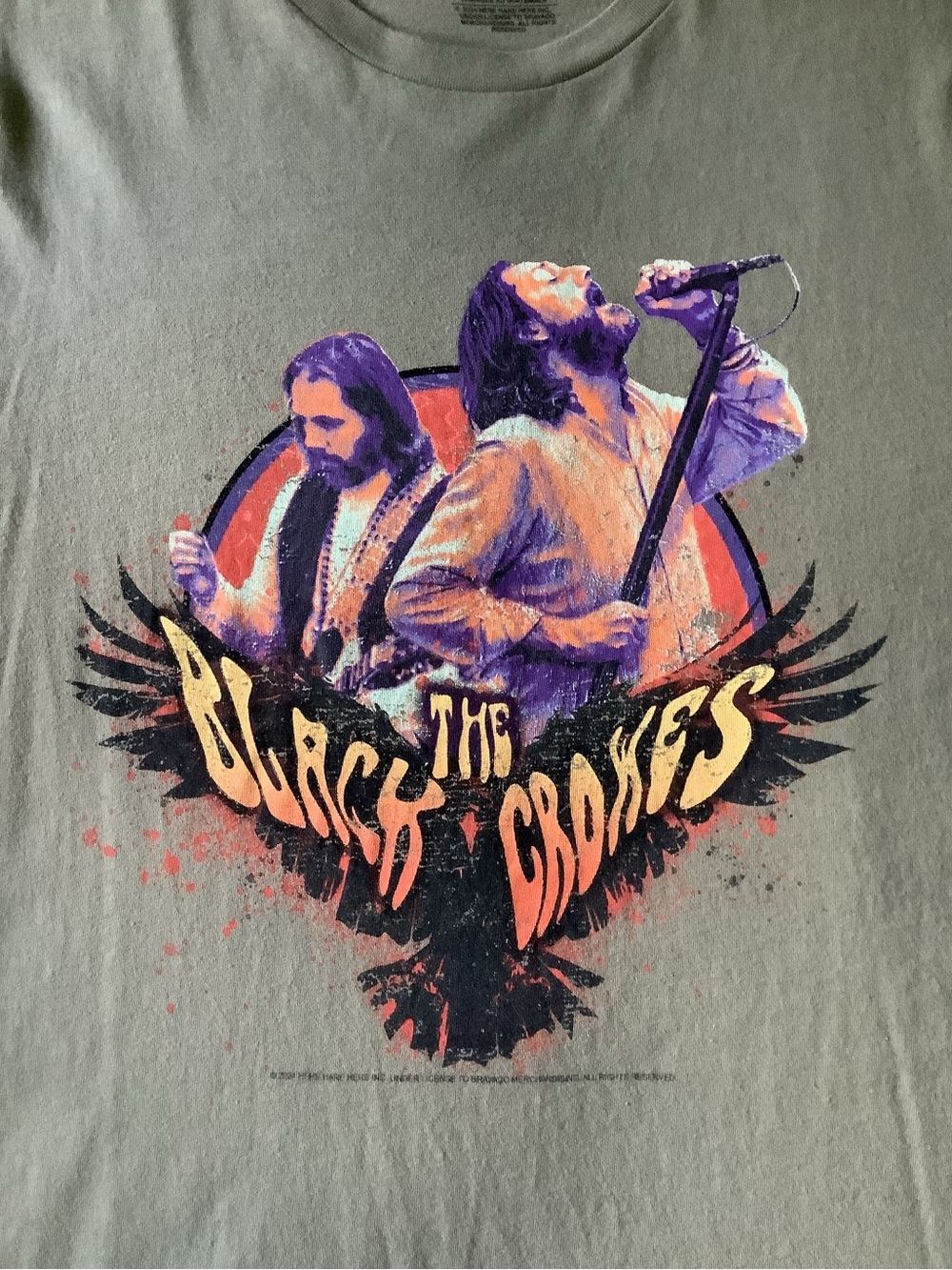 Bravado Olive Green The Black Crowes Logo Tee